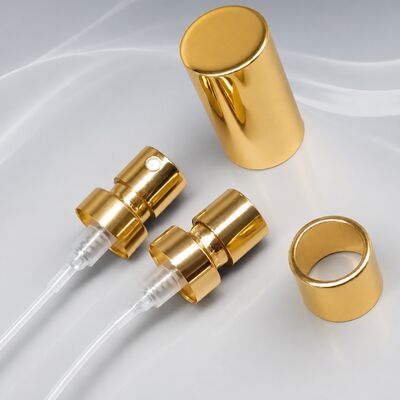 مضخة رذاذ عطر فاخرة من الألومنيوم مع غطاء ذهبي مزخرف مقاس 21 مم لتغليف العطور الفاخرة