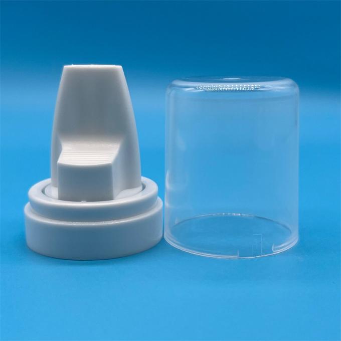 Close-up of the 360° actuator mechanism on the mousse dispenser